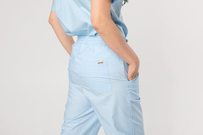 100% Organic Cotton Scrub Pants Ceil Blue