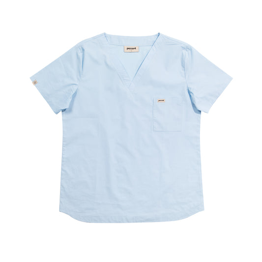 100% Organic Cotton Scrub Top Ceil Blue