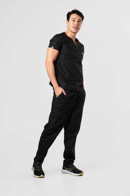 100% Organic Cotton Scrub Pants Black