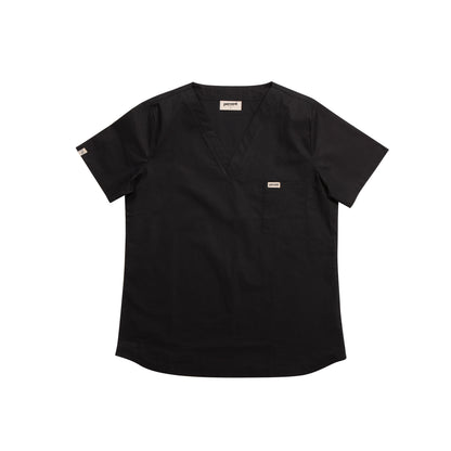 100% Organic Cotton Scrub Top Black